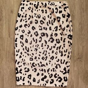 Pink Leopard Print pencil skirt